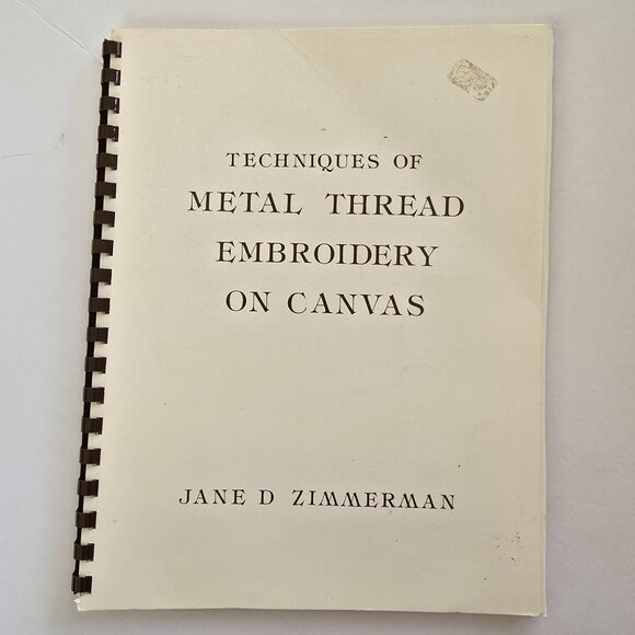 Techniques Of Metal Thread Embroidery On Canvas By Jane D. Zimmerman Signed - Picture 10 of 10